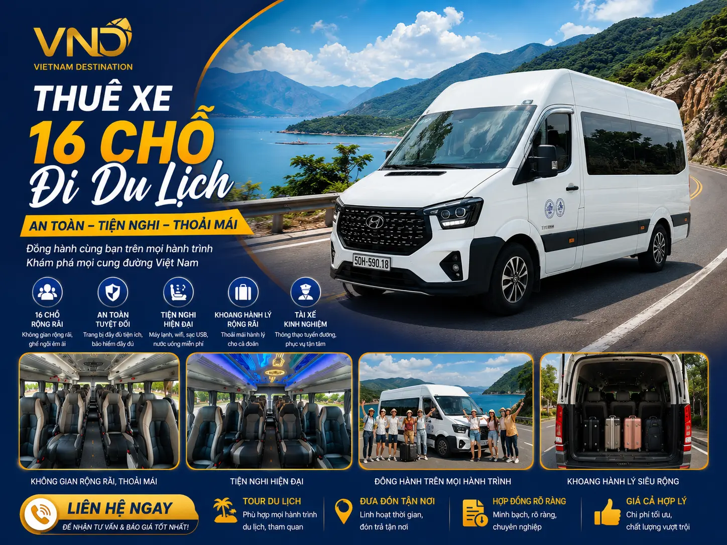 THUÊ XE 16 CHỖ ĐI DU LỊCH