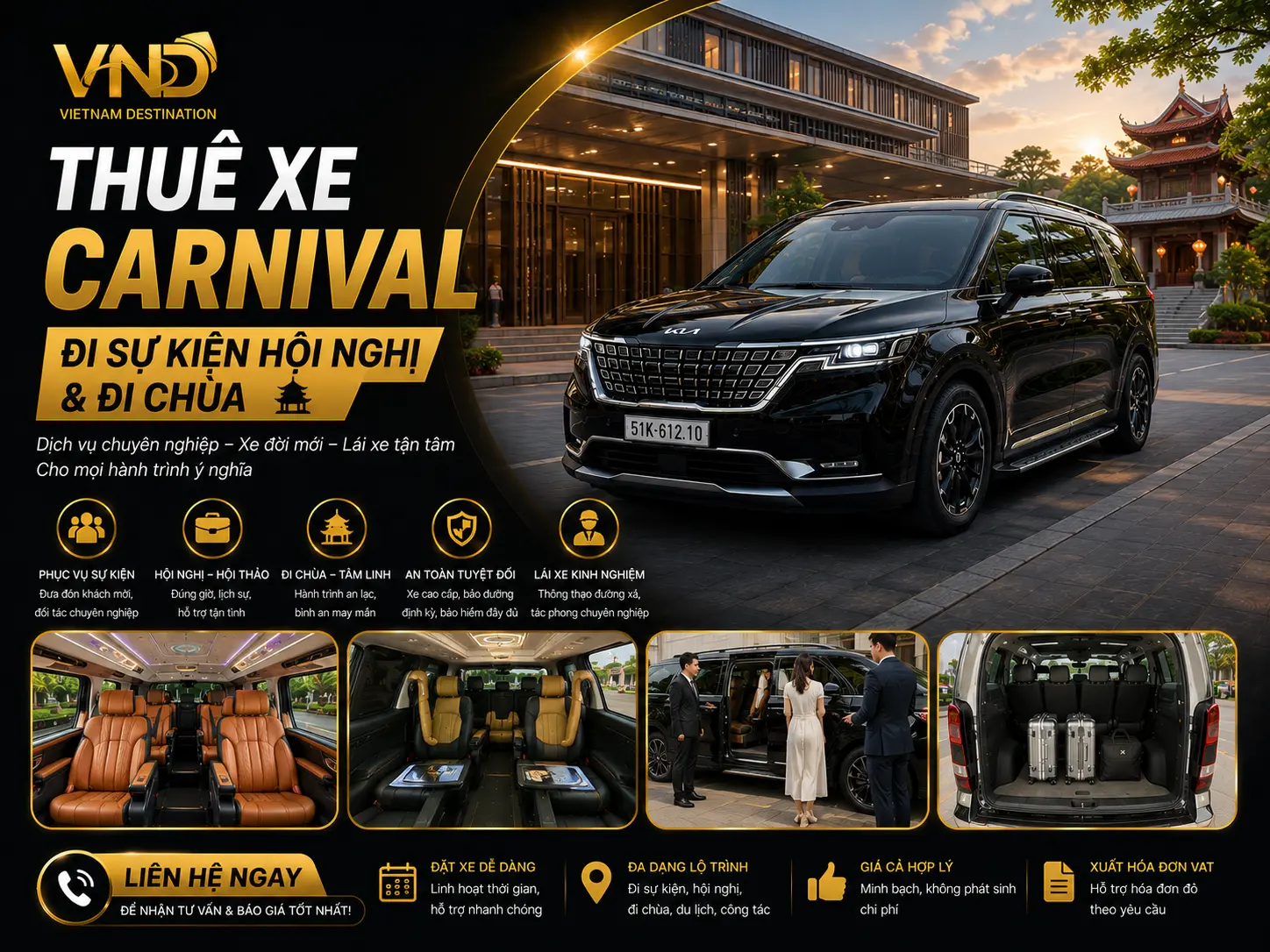 THUÊ XE CARNIVAL ĐI SỰ KIỆN HÔI NGHỊ